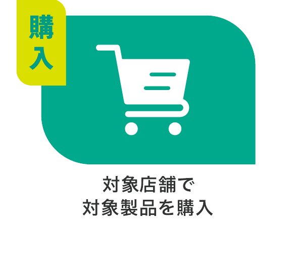 1.購入：登録店舗で対象製品を購入